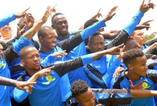 Usain Bolt Trains With South African Football Club, Mamelodi Sundowns (Photos)